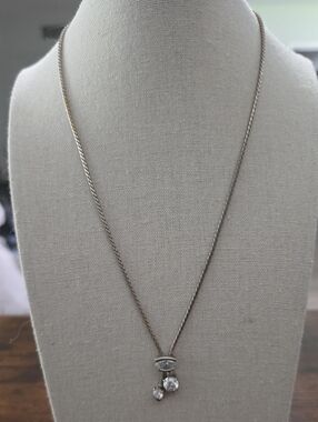 Sterling Silver Clear Crystal Pendant Necklace - Women Jewelry